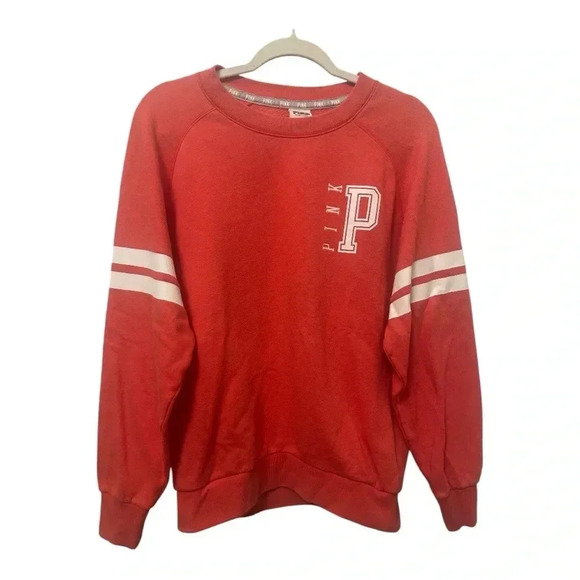PINK Victoria's Secret Salmon Pink Pullover Oversized Sweatshirt Size Small - Picture 1 of 8